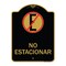 Signmission Spanish Parking No Estacionar No Parking W/ Graphic, Black & Gold Alum Sign, 18" H, BG-1824-22882 A-DES-BG-1824-22882 - alternate 1